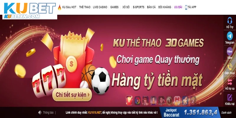 Khuyến mãi Kubet đặc biệt cho 3D games và thể thao